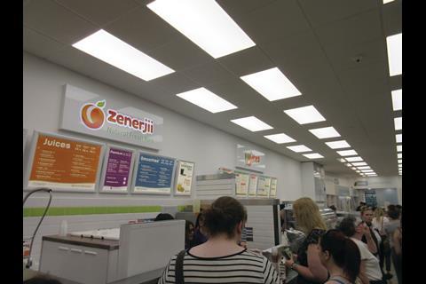 The store features counters customers can order fresh food from